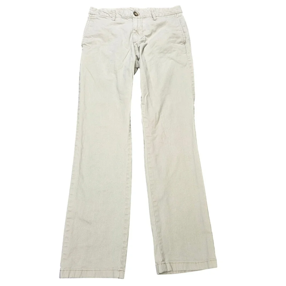 Old Navy Straight Built-In Flex Chino Pants Men's Size 28x30 Khaki Beige Stretch